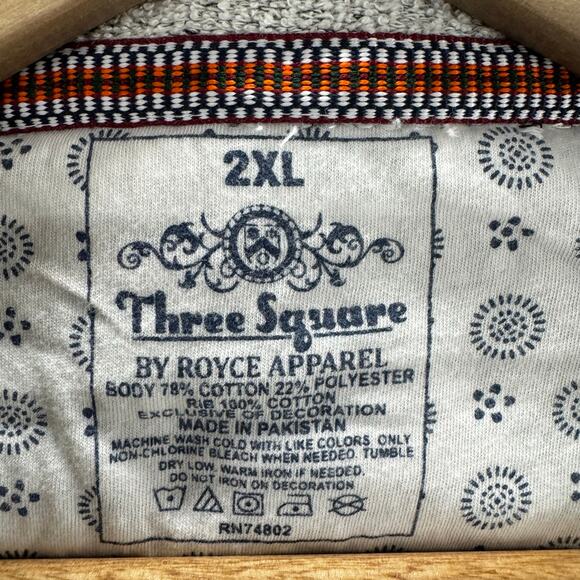 Miami Hurricanes Three Square Sweatshirt Mens 2XL Gray Logo Pullover Crewneck - Picture 10 of 11